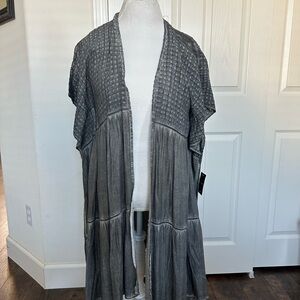 Lucky Brand Charcoal Open Cardigan